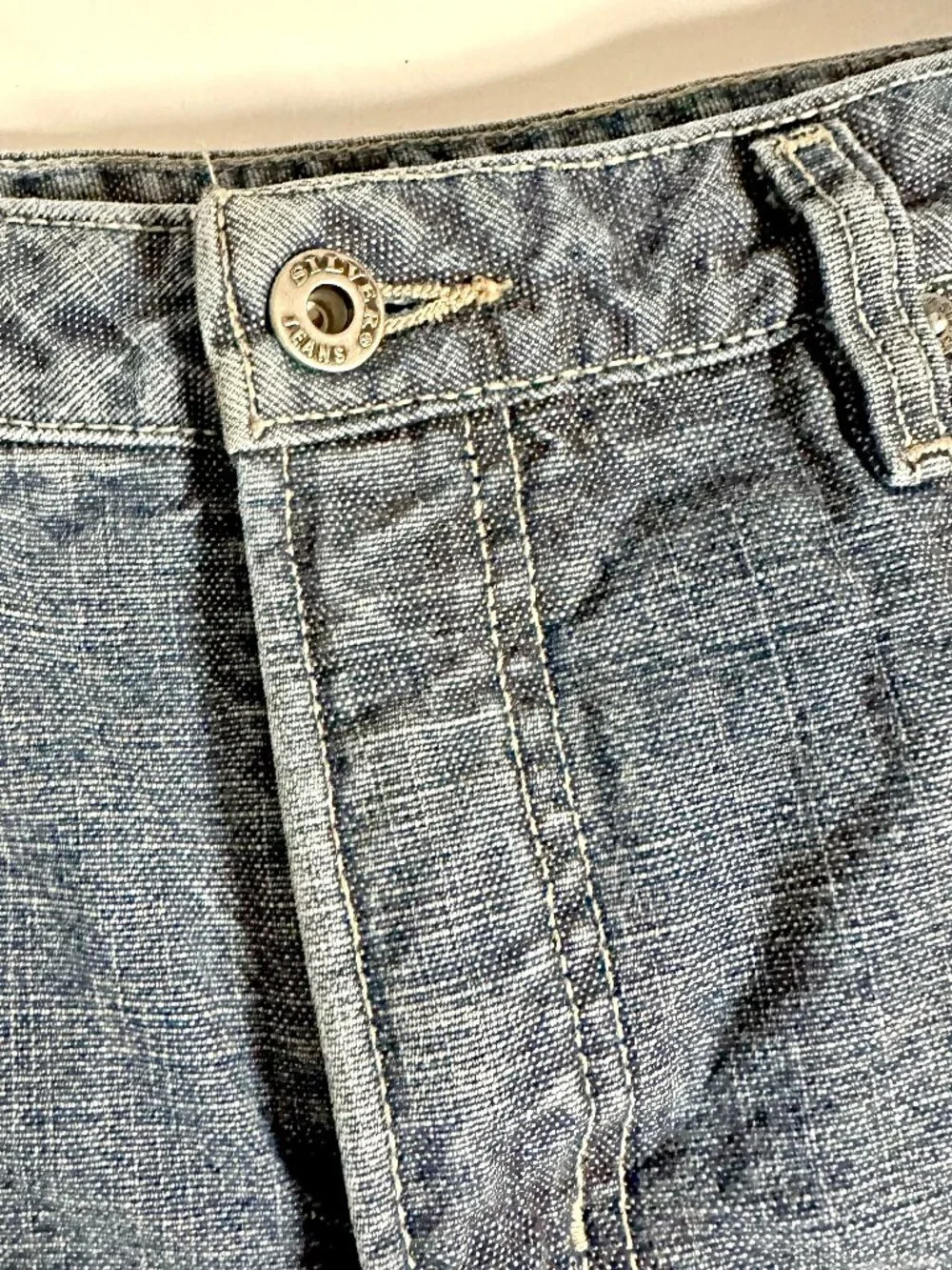 Y2K Silver Denim Shorts